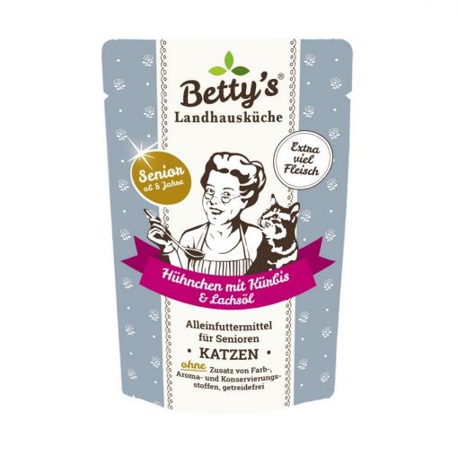 Bettys Landhausküche Katze FB Senior Hühnchen mit Kürbis & Lachsöl 100g (Menge: 12 je Bestelleinheit)