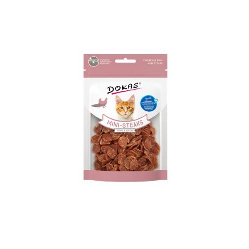 Dokas Cat Snack Mini-Steaks Huhn & Fisch 25g (Menge: 10 je Bestelleinheit)