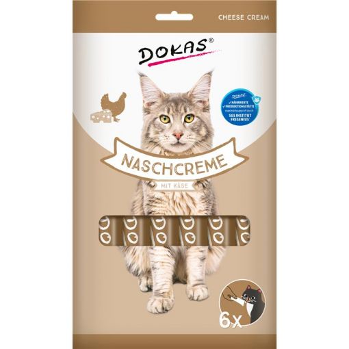 Dokas Cat Snack Nasch-Creme mit Käse 90g (Menge: 12 je Bestelleinheit)