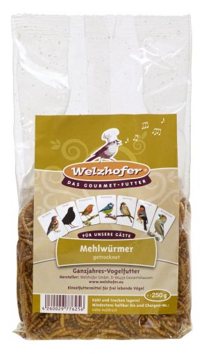 Welzhofer Bird Mehlwürmer 250 g (Menge: 16 je Bestelleinheit)