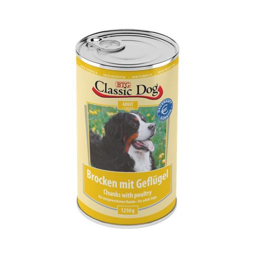 Classic Dog Dose Brocken mit Geflügel 1250 g (Menge: 6 je Bestelleinheit)