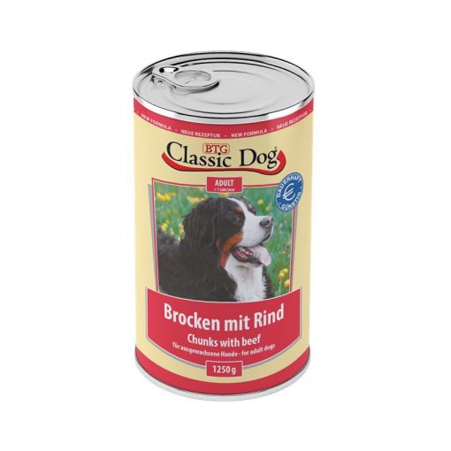 Classic Dog Dose Brocken mit Rind 1250 g (Menge: 6 je Bestelleinheit)