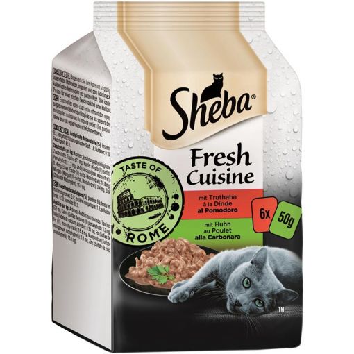 Sheba PB. MP. Fresh Cuisine Taste of Rome mit Truthahn und mit Huhn 6x50g (Menge: 6 je Bestelleinheit)