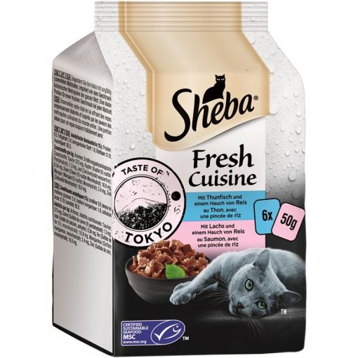 Sheba PB. MP.Fresh Cuisine Taste of Tokyo mit Thunfisch und mit Lachs 6x50g (Menge: 6 je Bestelleinheit)