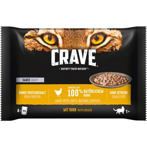 Crave Cat Frischebeutel Huhn 4 x 85 g Multipack