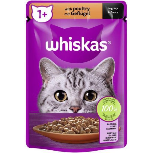 Whiskas Portionsbeutel 1+ Geflügel in Sauce 85g (Menge: 28 je Bestelleinheit)