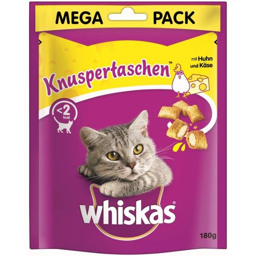 Whiskas Snack Knuspertaschen Huhn & Käse 180g (Menge: 4 je Bestelleinheit)