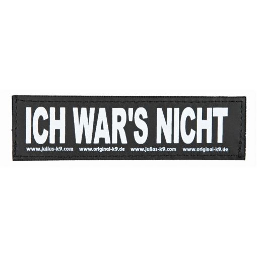 2 Julius-K9 Klettsticker ICH WARS NICHT!