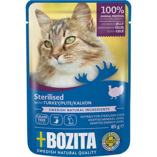 Bozita Sterilised Häppchen in Gelee PB mit Pute 85 g (Menge: 12 je Bestelleinheit)