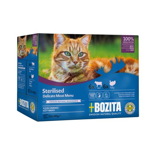 Bozita Sterilised Häppchen in Gelee mit Fleisch Multibox 12x85 g