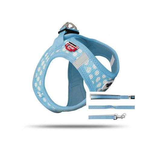 Curli Vest Geschirr Puppy Set Skyblue-circles 2XS