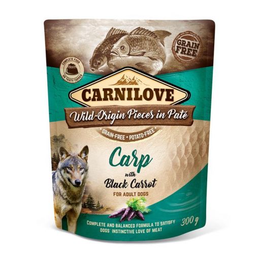 Carnilove Dog Pouch Pate Karpfen & schwarze Karotte 300g (Menge: 12 je Bestelleinheit)