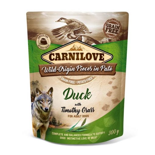 Carnilove Dog Pouch Pate Ente & Lieschgras 300g (Menge: 12 je Bestelleinheit)