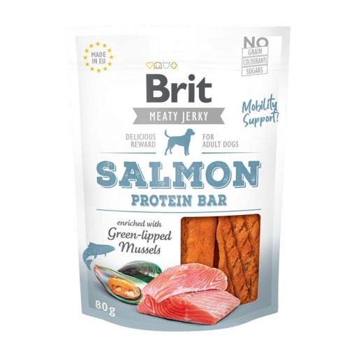 Brit Dog Snack Meaty Jerky Salmon Protein Bar 80g (Menge: 12 je Bestelleinheit)