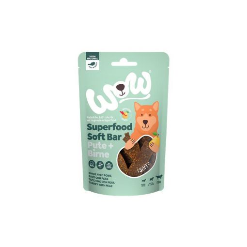 Wow Dog Superfood Soft Bar Pute mit Birne 150g